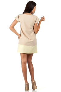 Beige Pastel Lovely Straight Cut Lovely Dress