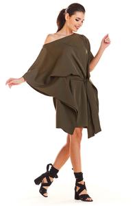 Khaki Kimono Dress with belt