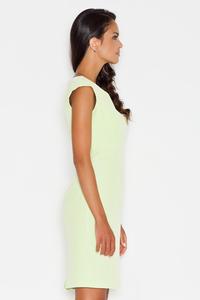 Green Straight Midi Dress with Stitching