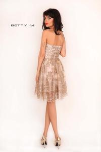 Beige Lace Off-Shoulders Evening Dress