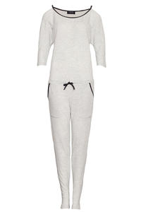 Light Grey Jumpsuit with Cut Out Shoulders