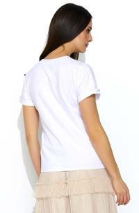 White T-shirt with Animal Theme with Bow