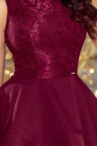 Maroon Double Flared Mini Party Dress