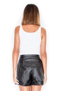 Black Eco-Leather High Rise Shorts