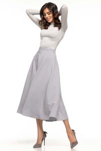 Light Grey Flared High Waist Skirt