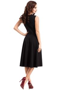Black Evening Dress with Transparent Neckline