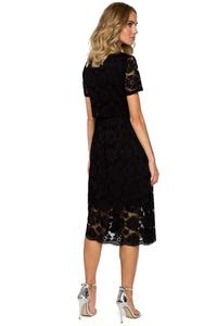 Black Lace Dress Midi Length