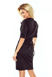 Black Pencil Dress with Stand-up Collar