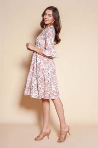 Pink Frilled Dress with Buttons Closure