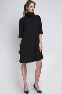 Black Tourtleneck Dress with Double Fold at The Back