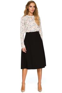 Black Flared Classic Midi Skirt