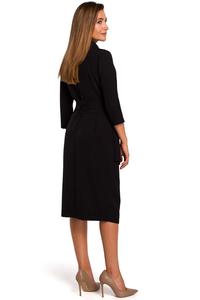 Black Fitted Envelope Dress Fied on the Side