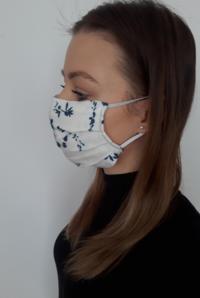 Cotton Face Mask -White Pattern 2