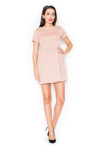 Pink Diamond Stitched Shift Dress with Rolled Up Cuffs