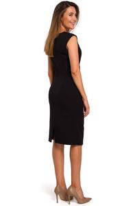 Black Fitted Sleeveless Dress with Draping Elements