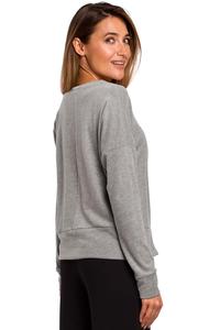 Gray Sweatshirt with Decorative Slits