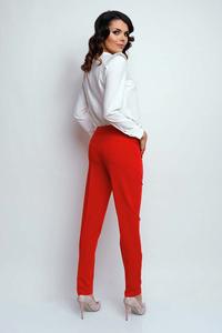Red Classic Fabric Trousers in Kant