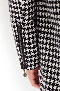 Houndstooth Short Fall/Spring Jacket with Zippers