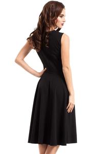 Black Evening Dress with Transparent Neckline