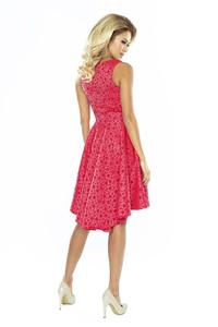 Raspberry Red Coctail Dress with Dipped Hem