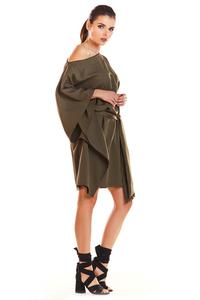 Khaki Kimono Dress with belt