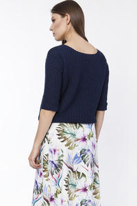 Navy Blue Sweater with Visible Weave with Neckline Front or Back