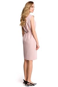 Powder Pink Sleeveless Mini Dress with Belt