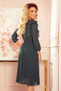 Green Cocktail Pleated Dress