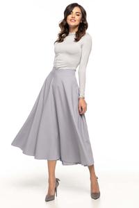 Light Grey Flared High Waist Skirt