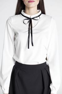 Cream Retro Style Dress with Self Tie Bow