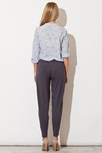 Pull String Grey Pants with Taperes Leg