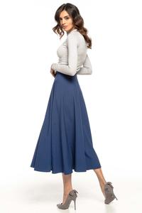 Dark Blue Flared High Waist Skirt