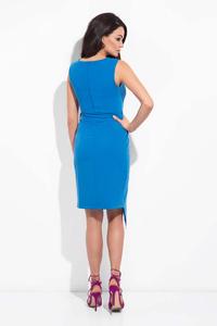 Blue  Wrap Asymerical Dress