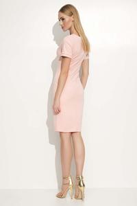 Pink Bodycon Fit Dress with Decorative Frills