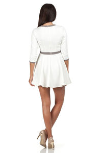 Ecru Retro Style A-line Mini Dress