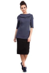 Blue Long Hooded Blouse