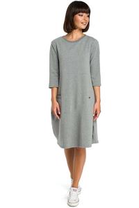 Grey Casual Style Dress with Pockets