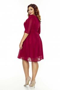 Maroon Coctail Dress with 3/4 Sleeves PLUS SIZE