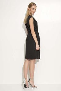 Black V-Neckline Sleeveless Dress