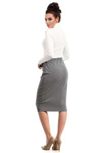Grey Bodycon Fit Midi Skirt