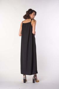 Black Long Summer Dress With Tied Straps