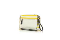 White&Yellow Stylish Clutch Bag with Chain 