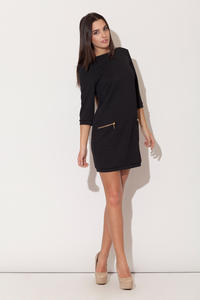 Black Modernize Kelly Inspired Mini Dress