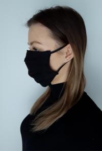 Cotton Face Mask - Black Pattern 2