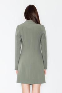 Olive Elegant Doublebreasted Smoking Style Dress