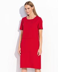 Red Casual Big Kangaroo Pocket Midi Dress