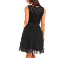 Black Evening Party Dress with Tulle 