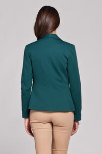 Green Long Lapel Single Button Closure Blazer for Women