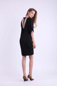 Black Pencil Dress with Neckline at the Back