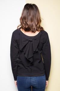 Black Long Sleeves Jumper with Big Bow
